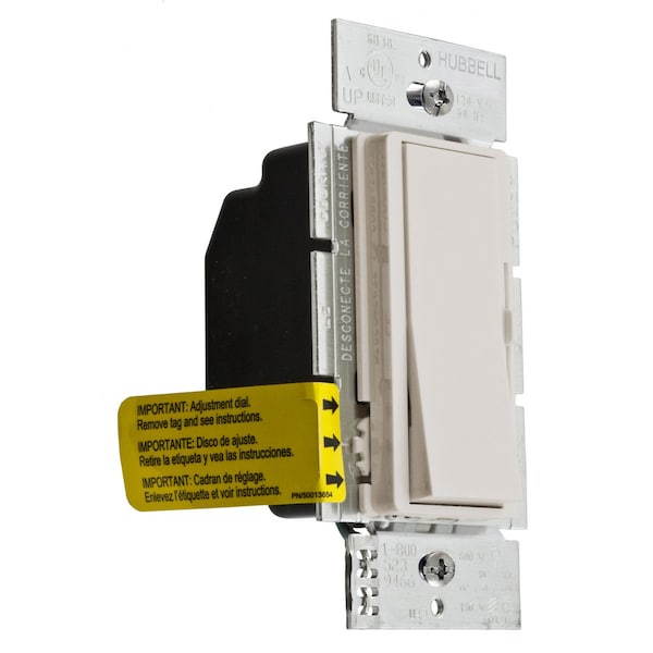 Switches and Lighting Controls, Dimmer, Rotary, Single Pole and Three Way, CFL and LED Loads, Light Almond